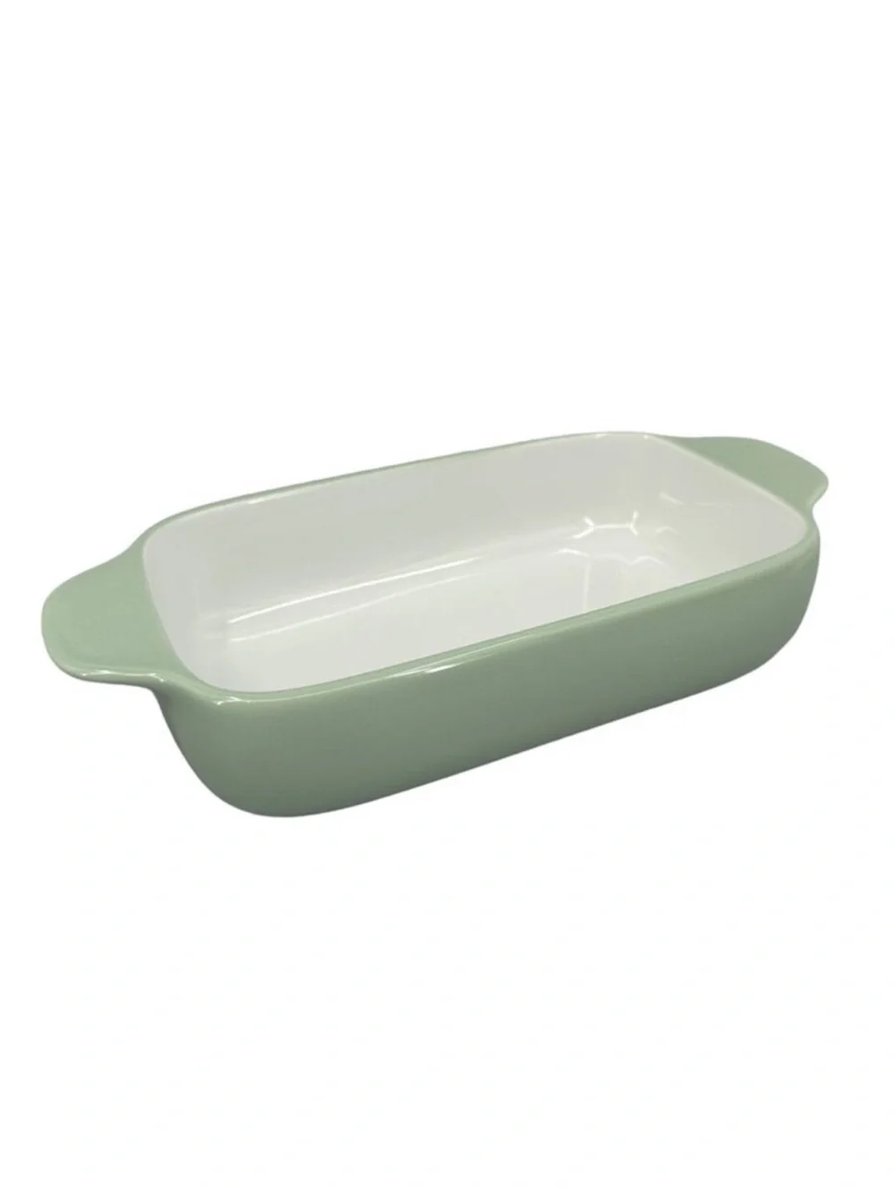 KitchenAid Loaf Pan Bread Baking Rectangular  Stoneware Side Handles Pistachio